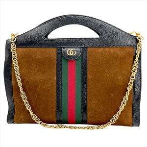 GUCCI Ophidia Handle Bag Suede Medium